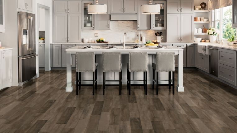example of luxury vinyl plank flooring in a kitchen for a Richmond, VA, home