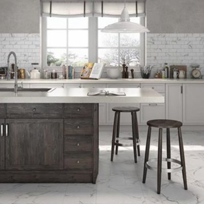 tile floors in a stylish Richmond kitchen